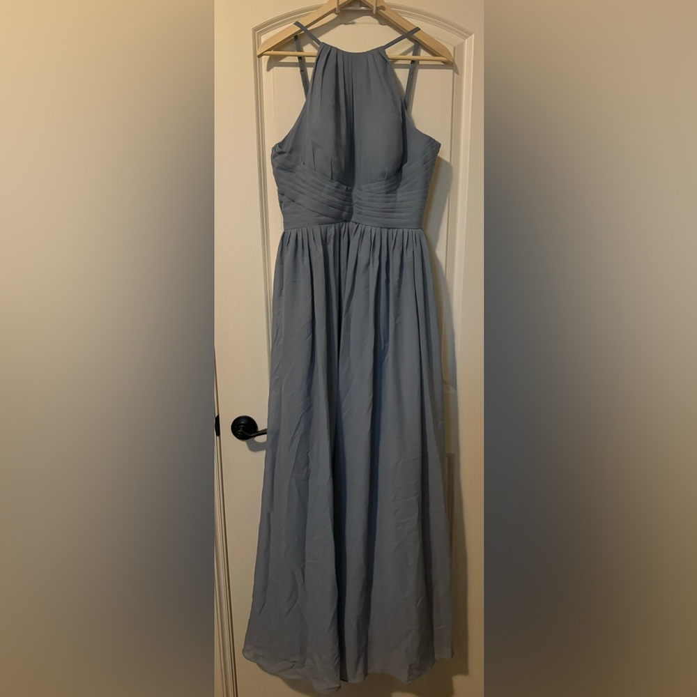 Chiffon Bridesmaid Halter Maxi Dress Size 12
